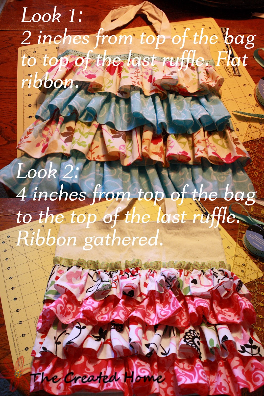 The Created Home: Ruffle Tote Bags