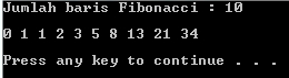 Contoh Program C++ Sederhana - Baris Fibonacci