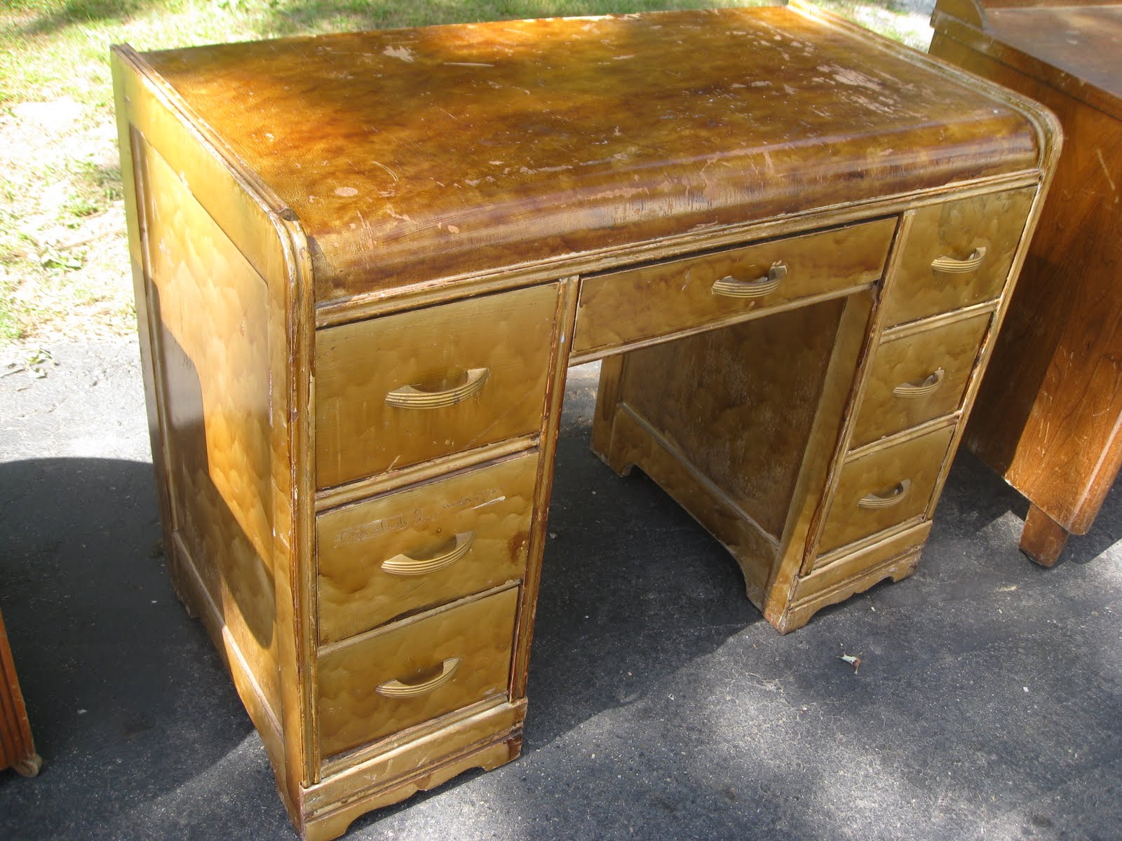 Kammy's Korner Waterfall Desk Before and After