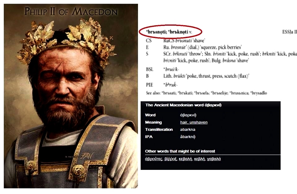 echo Ancient Macedonian is Slavic language / common words