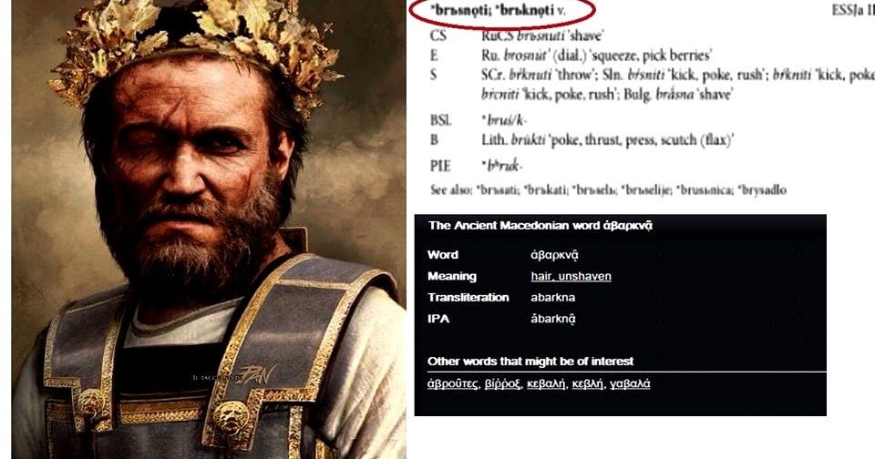 echo Ancient Macedonian is Slavic language / common words