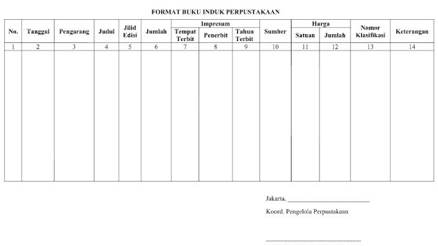 Format Buku Induk Perpustakaan Docx