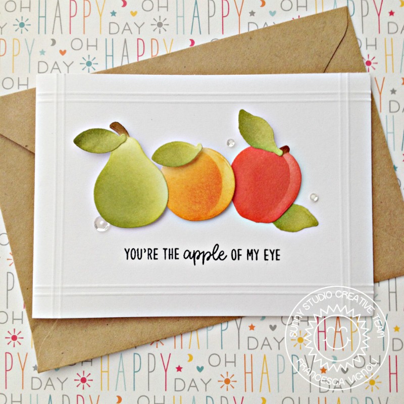 Sunny Studio Fruit Cocktail Clean and Simple Die Cut Fruit Card with