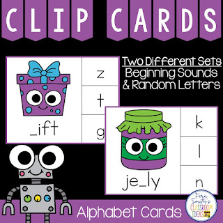 Alphabet Clip Cards Missing Letters Literacy Center
