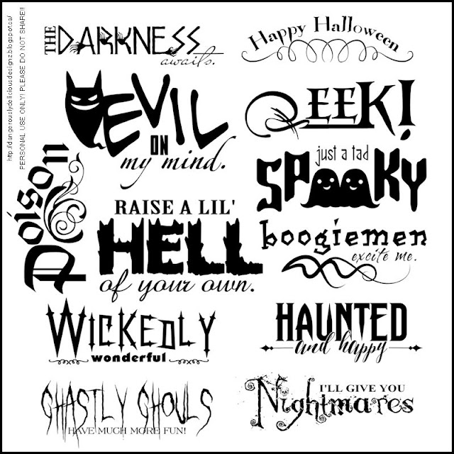 Dangerously Delicious Designz HALLOWEEN WORD ART