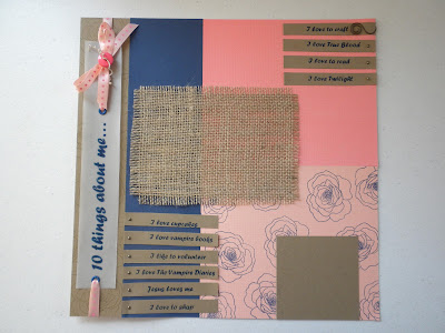 Sew Sweet N Crafty: 10 Things About Me Layout