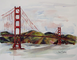 gate golden bridge watercolor watercolors painting recent places things