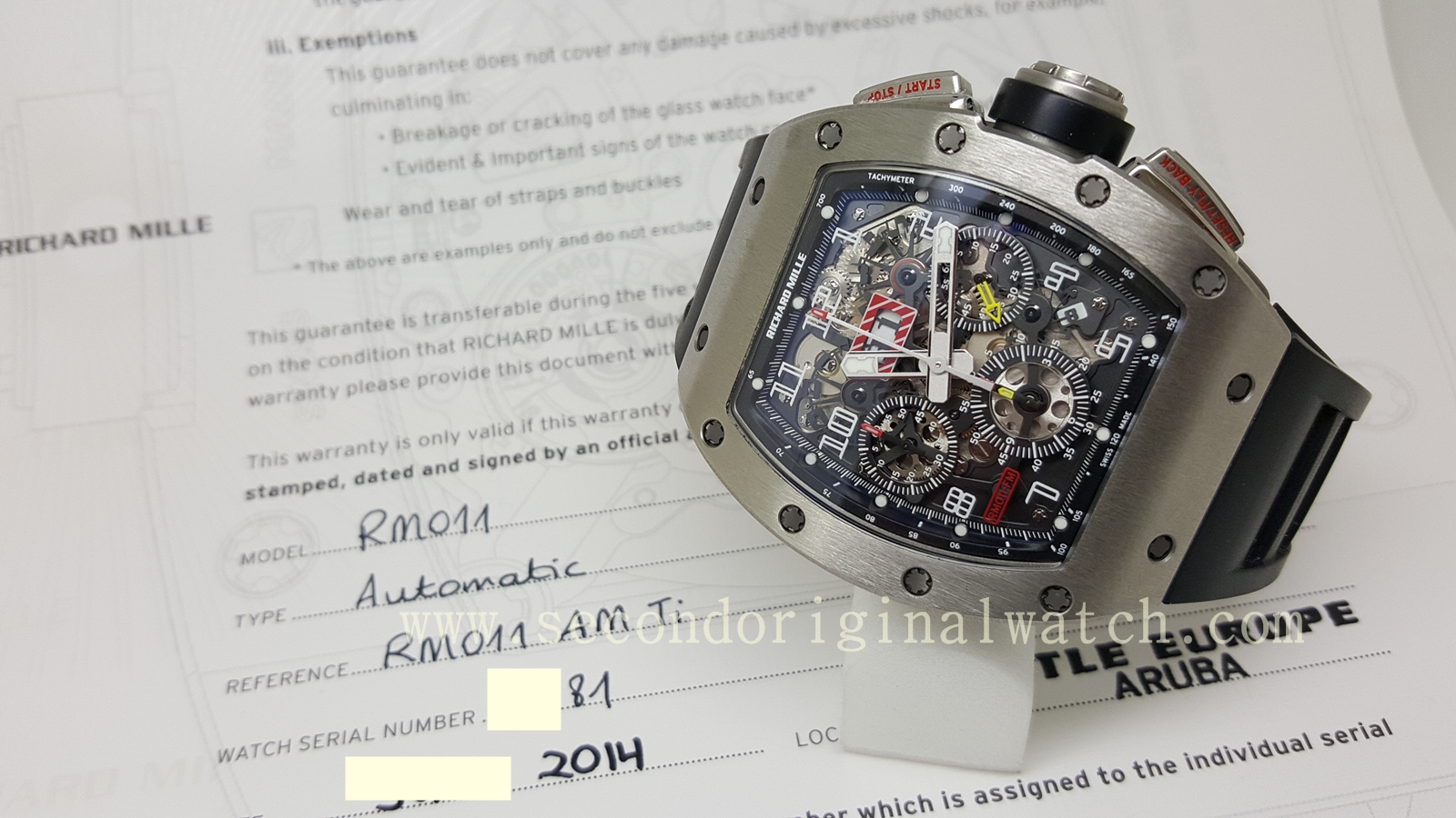 Jual Jam Tangan Second Original Tarik Tunai Kartu Kredit Sold Richard Mille 011 Felipe Massa Titanium 2014