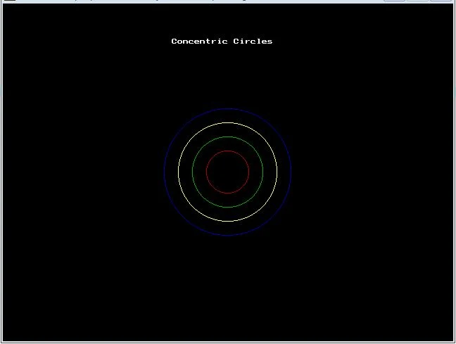 C graphics program to draw concentric circles