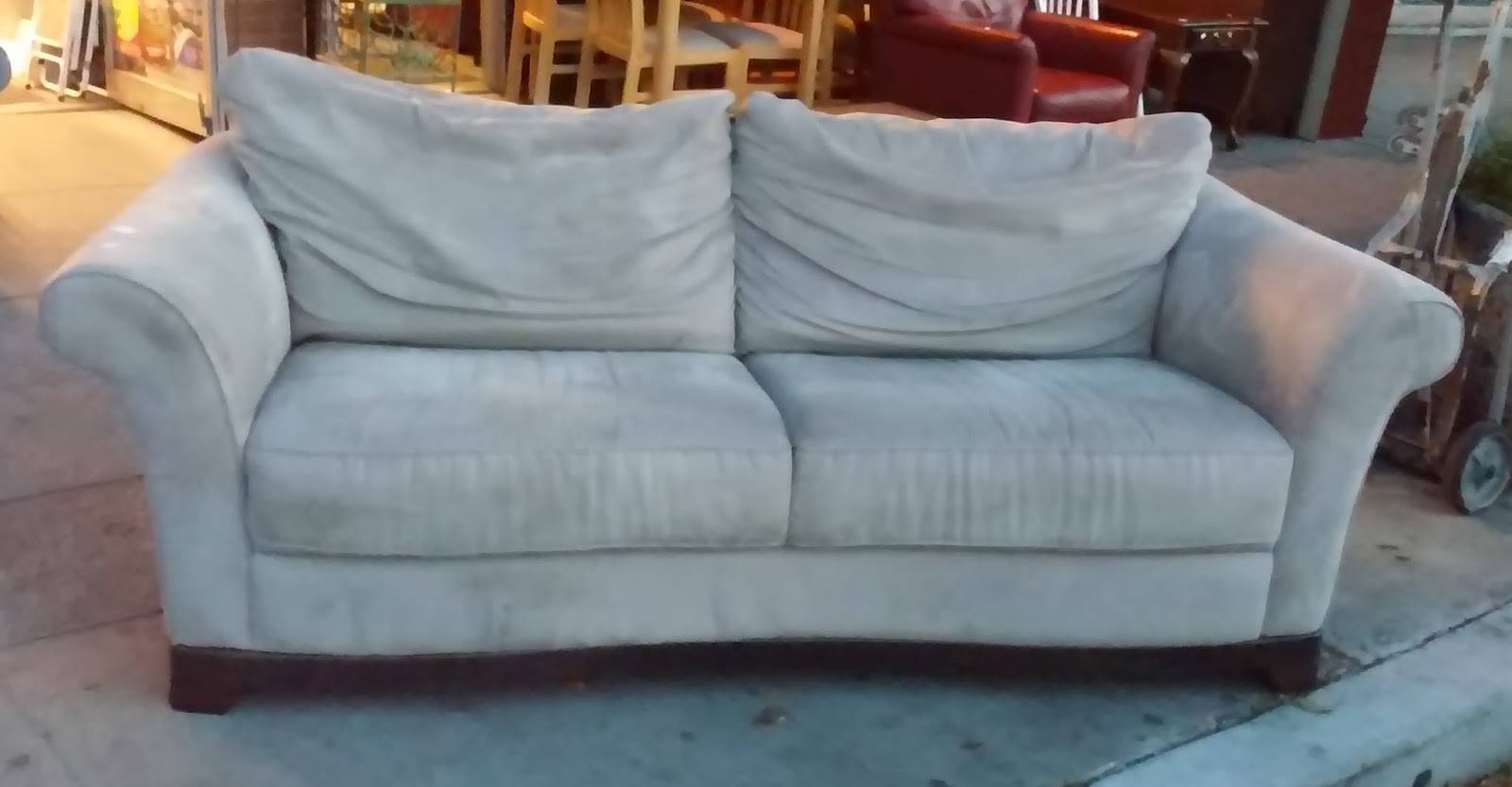 UHURU FURNITURE & COLLECTIBLES SOLD 11141 Natuzzi 7' Tan Microsuede