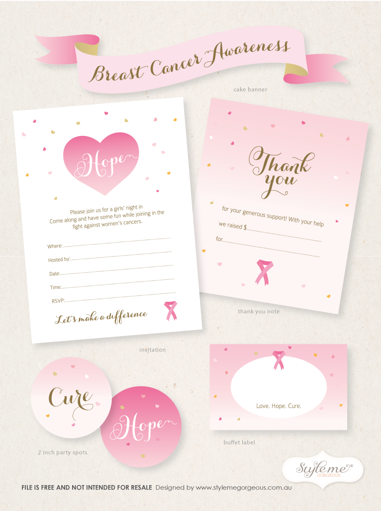 Style Me Gorgeous FREE Breast Cancer Awareness Printables