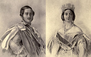 Prince Albert and Queen Victoria  from portraits by Dalton after F Winterhalter  from The Girlhood of Queen Victoria (1912)