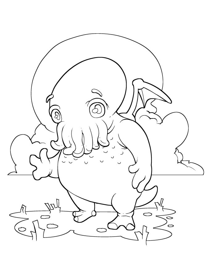 Cthulhu coloring page