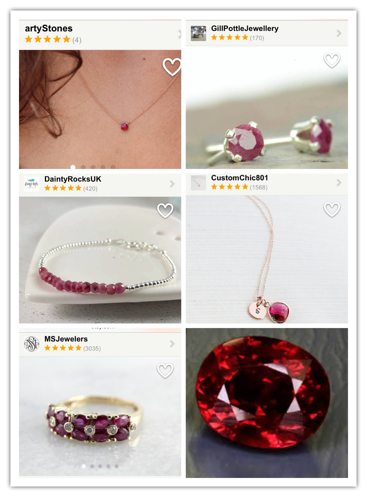 Sparkling Magpie : Ruby: July Birthstone