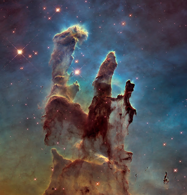 Hubble Space Telescope image of the Pillars of Creation in the Eagle Nebula (January 7, 2015)