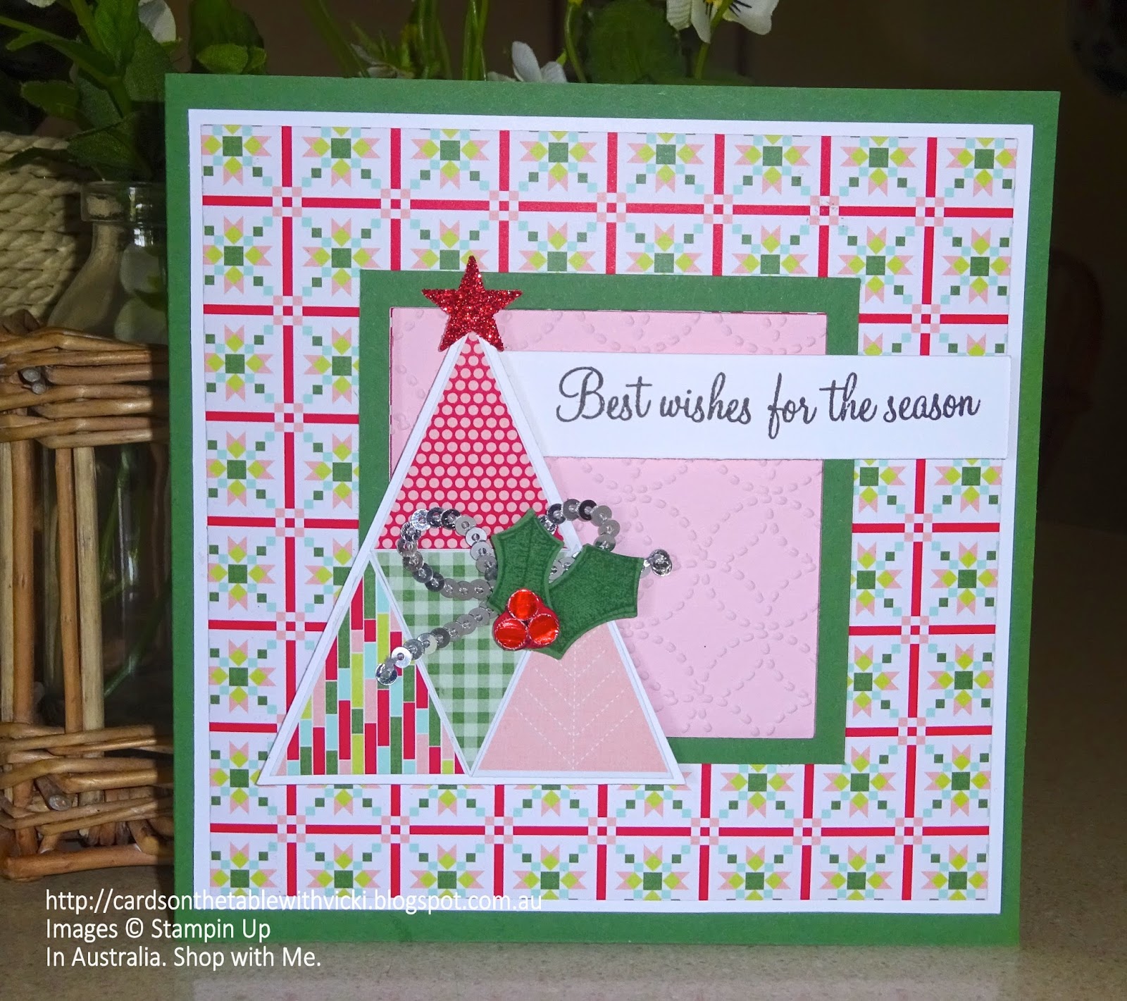 Designer paper Christmas Card fun.