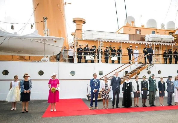 Queen Margrethe arrived at Haderslev Harbour for her stay at Gråsten Palace, summer residence of the Danish Royal Family. Crown Princess Mary