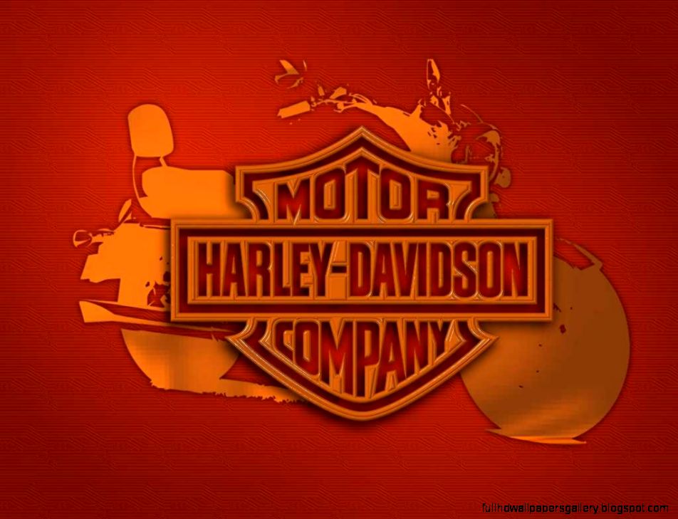 Nice Harley Davidson Logo In Red Colour Wallpaper HQ Backgrounds