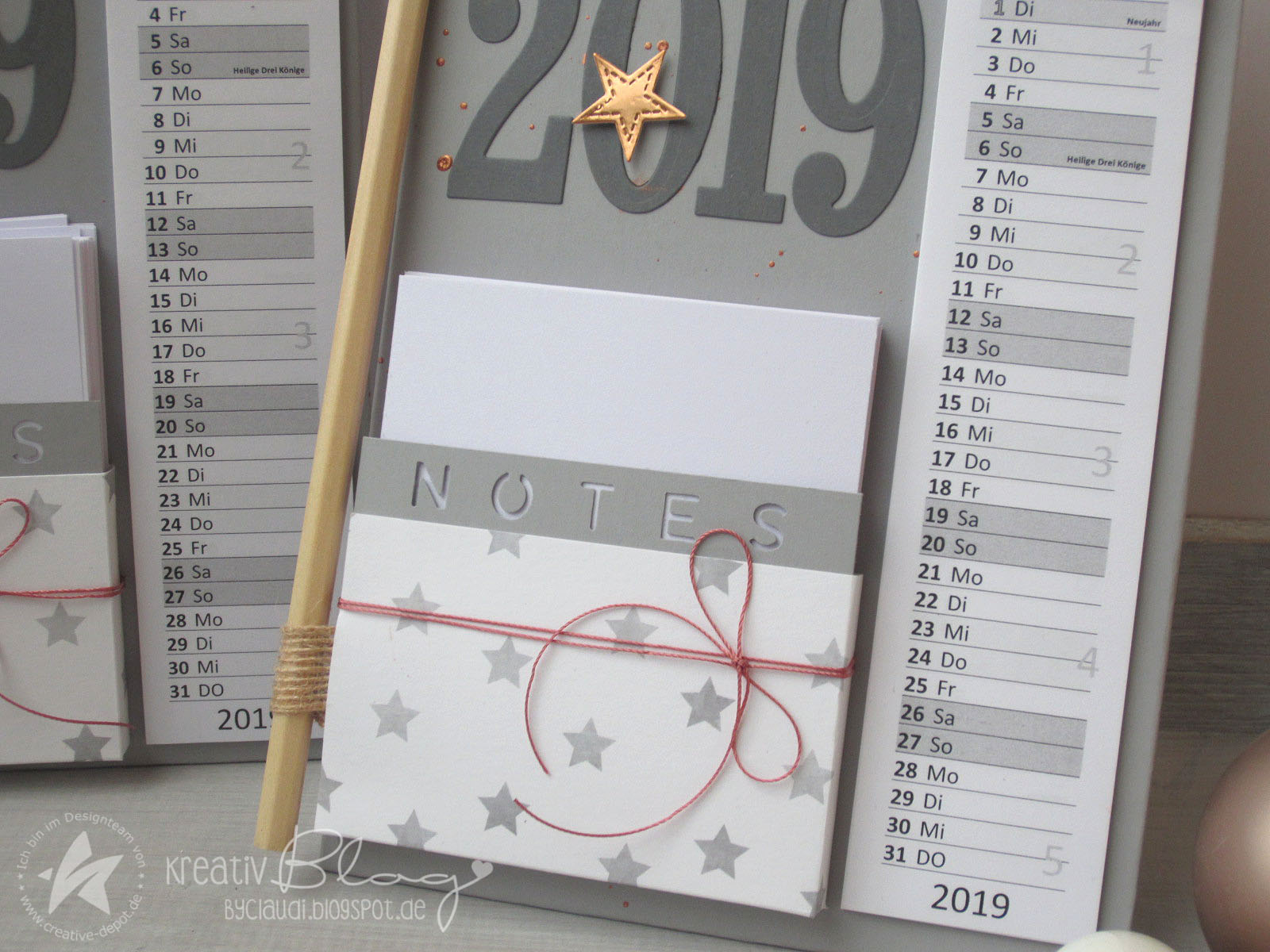 Notizzettelhalter mit Kalender