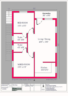 double bedroom home plan