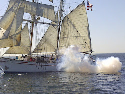 Cannon fire from the Exy Johnson Tall Ship