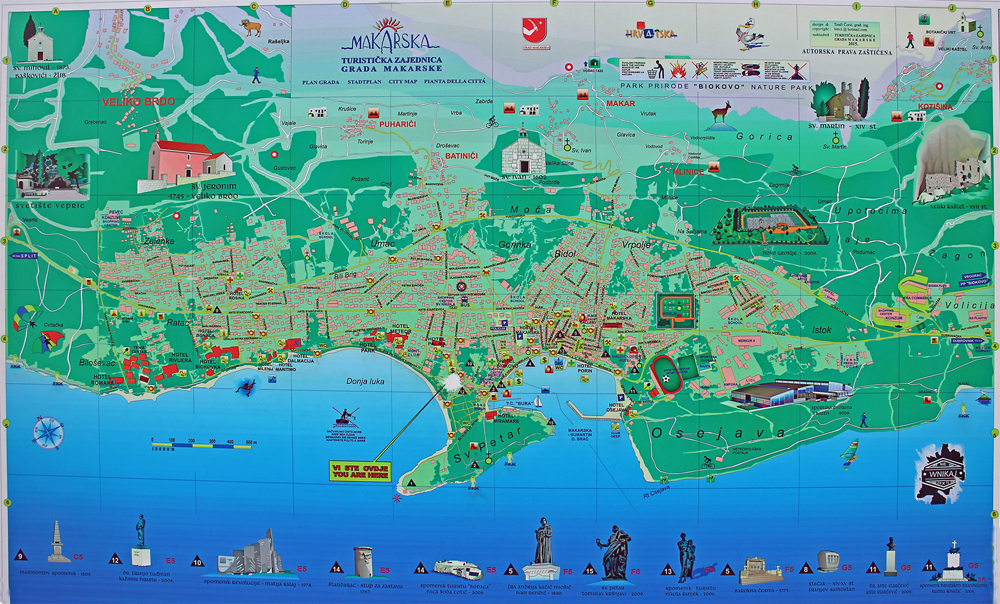 Karta över Makarska Rivieran | Karta 2020