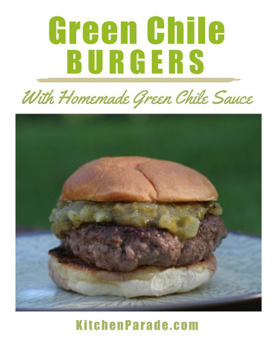Green Chile Burgers ♥ KitchenParade.com, authentic green chile burgers, a specialty from New Mexico.