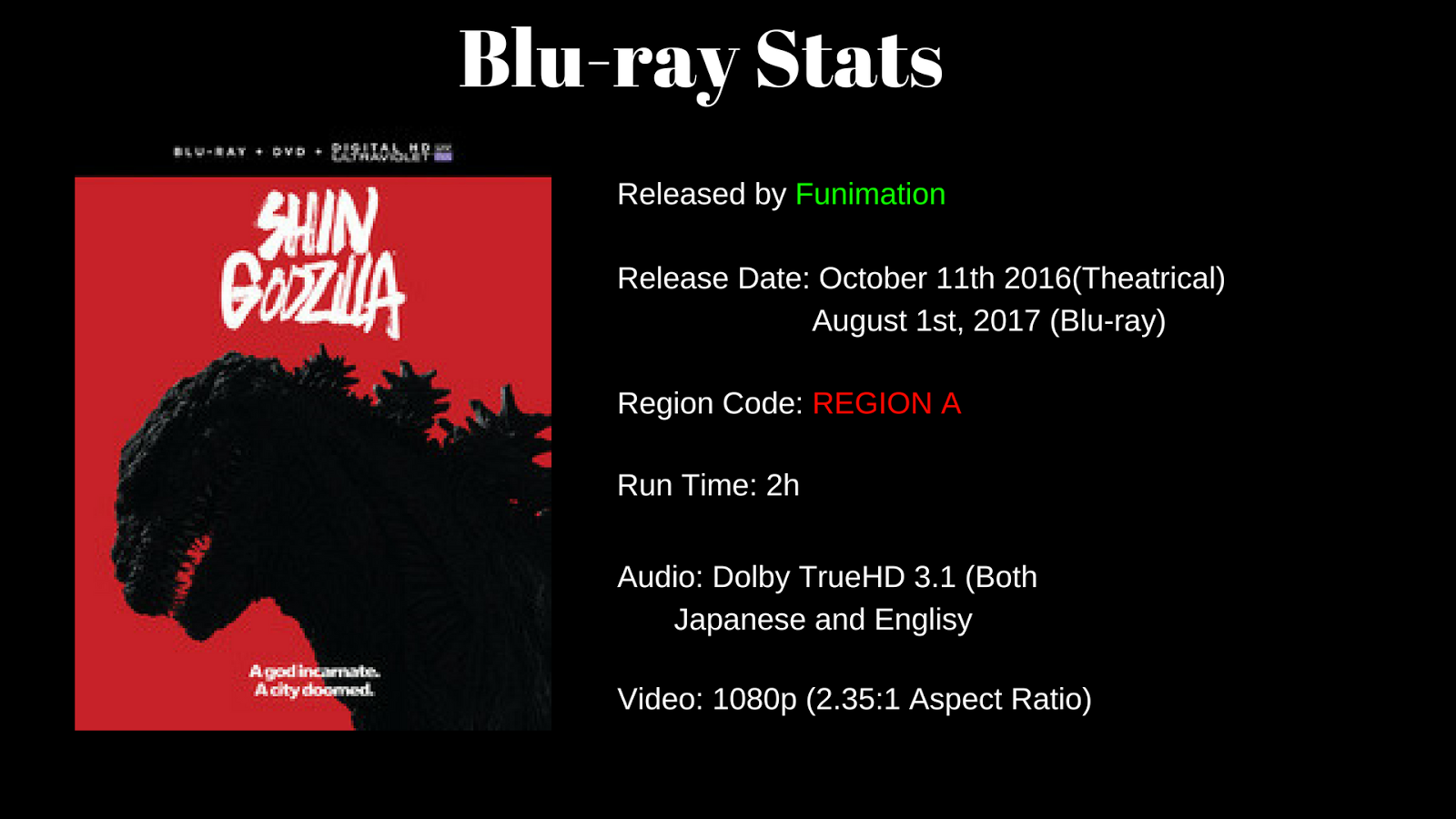 2017 Shin Godzilla Blu-ray Special Edition 3 Disc Toho SFX 