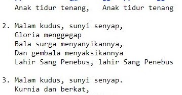 Lagu Malam Kudus Lirik : Not Angka Lagu Malam Kudus - Koleksi Not Angka