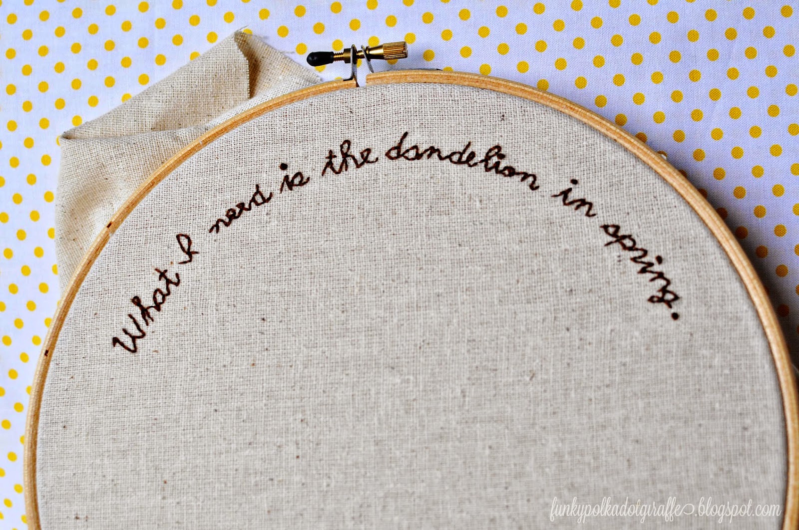 Funky Polkadot Giraffe Hunger Games Embroidery Hoop Art