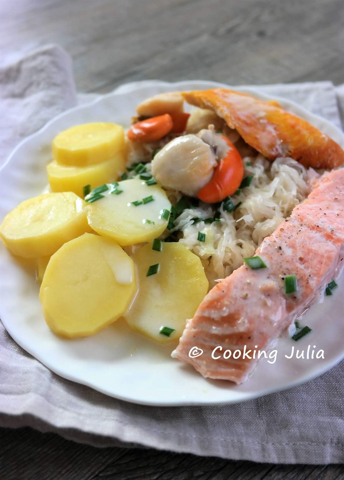 Recette Choucroute De La Mer Thermomix COOKING JULIA : CHOUCROUTE DE LA MER