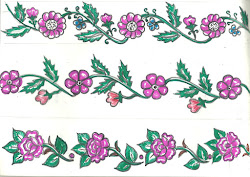 border saree designs table painting embroidery simple painted bed cloth mehndi craft sheet sketch