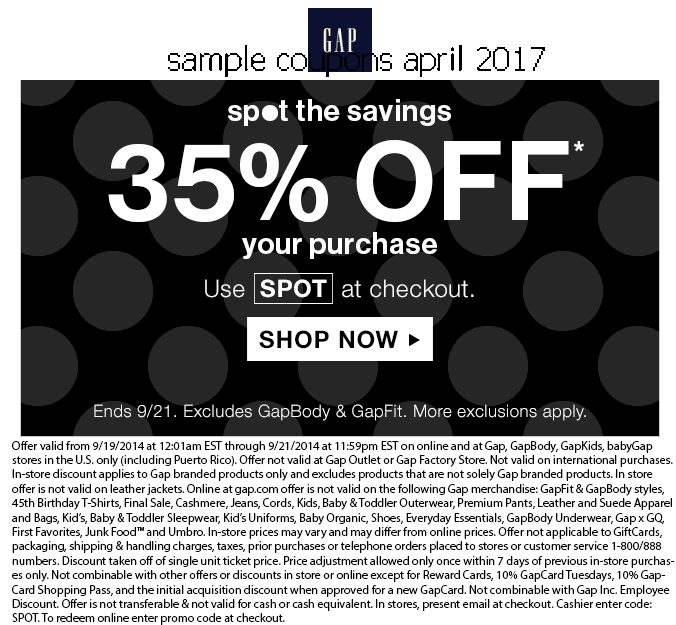 Gap outlet printable coupon april 2018