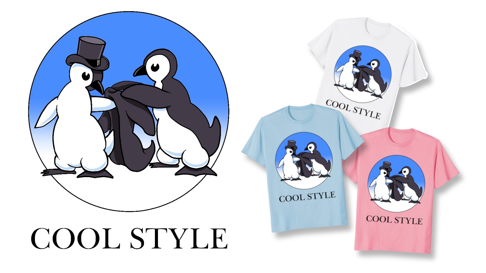 Designing Formal Penguins - New Humorous T-Shirt Art by TET (Part 2)