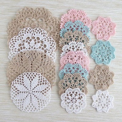 64 Mini Carpetas circulares en crochet (Patrones)