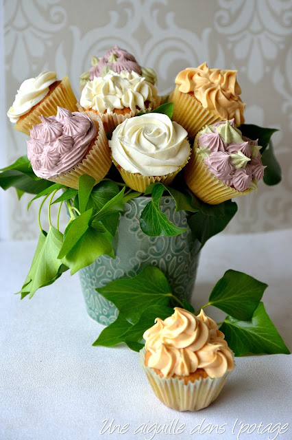 Bouquet de cupcakes (ganache montée chocolat blanc)