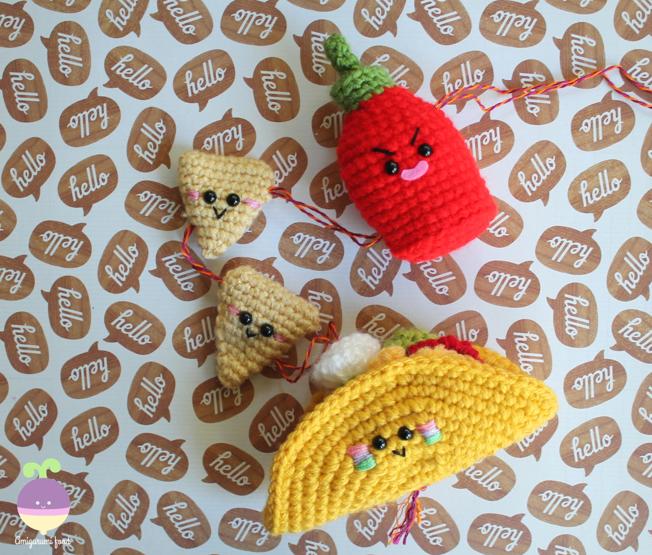 Taco Party Mobile Free Crochet Mobile Amigurumi Food!!