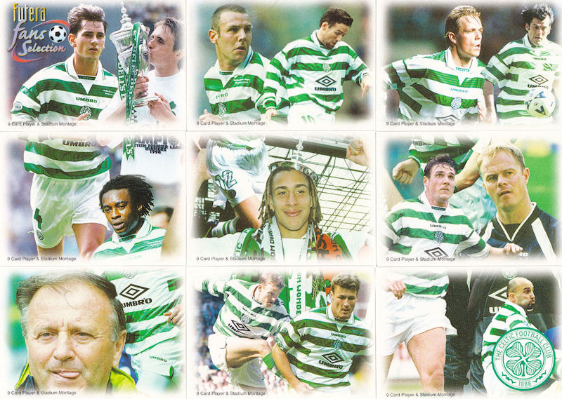 + EMBOSSED CARDS FUTERA-FULL SET- CELTIC FANS SELECTION EXC+++ X108 CARDS 