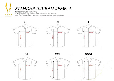 Standar Ukuran Kemeja & Baju Seragam Kerja Konveksi Semarang Moko Supplier Seragam Di Indonesia