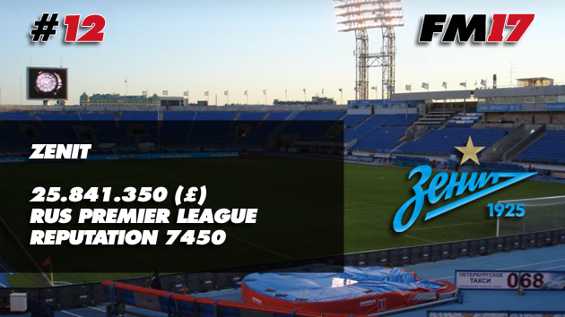 Football Manager 2017 Zenit Transfer Budget