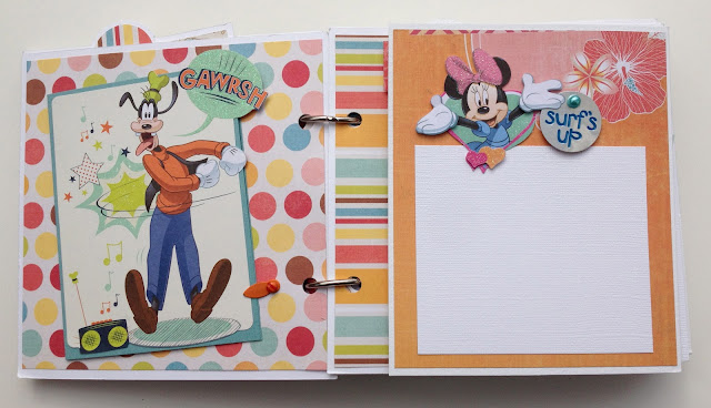 Disney Themed Vacation Scrapbook Album with Goofy & Minnie Mouse