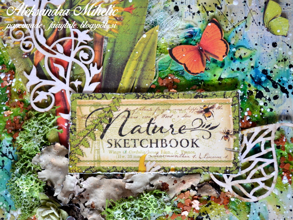 Papermade Fairytale "Nature sketchbook" art journal page