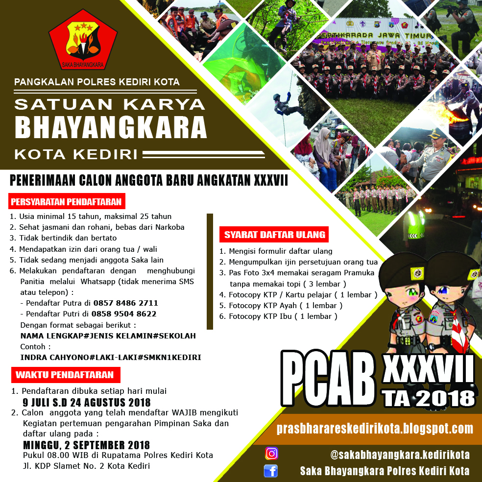 Buka Pendaftaran Calon Anggota Angkatan Xxxvii Ta 2018 Saka Bhayangkara Pangkalan Polres Kediri Kota