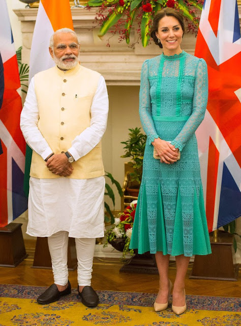Catherine, Duchess of Cambridge and Prince William, Duke of Cambridge meet Prime Minister of India Narendra Modi