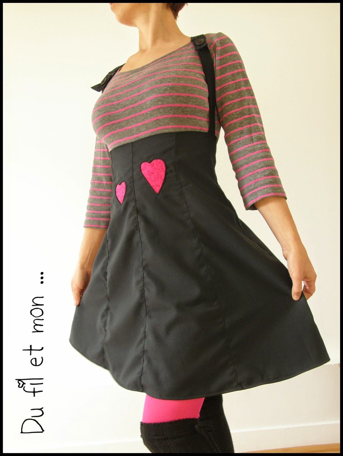 Du fil et mon: Jupe Salopette taille haute