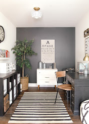 farmhouse office industrial modern iron tour ore sherwin reveal williams light decor thrifted wall diy
