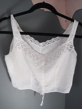 Sweet Vintage Cami with Eyelet Trim and Hooked Closing