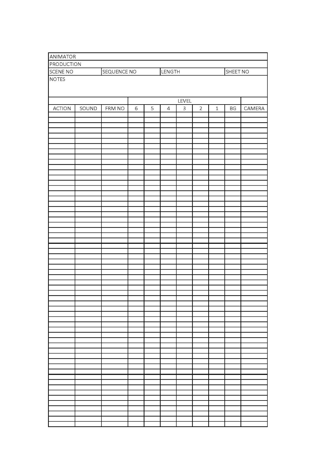 animind format exposure sheet 100 baris