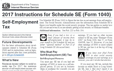 IRS Schedule SE instructions