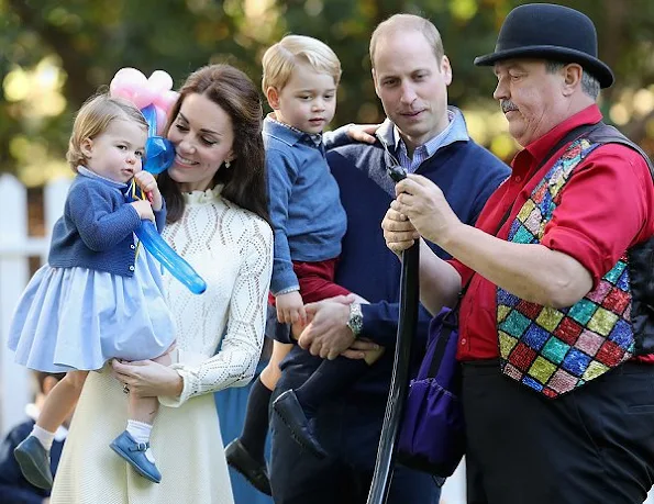 Kate Middleton wore SEE BY CHLOÉ Pointelle Knit Cotton Blend Dress. Monsoon Fleur wedges, Kiki Earrings, Acne Belt